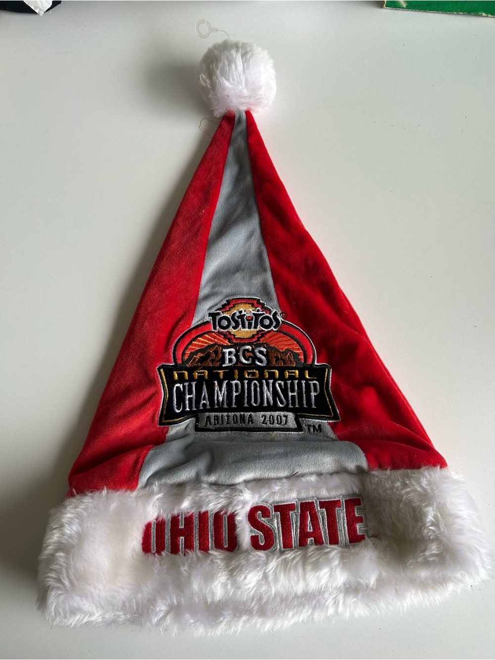 Forever Collectibles Ohio State Red & White Championship Santa Hat